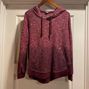 Hem and thread pullover hoodie